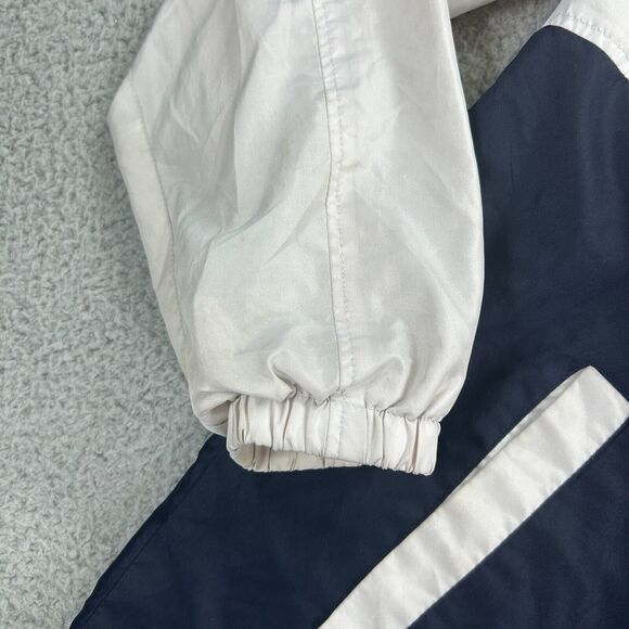 Distortion Windbreaker Jacket Mens Large White Black Colorblock Hooded 1/4 Zip - Picture 6 of 10